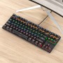 Keyboards - K870 Pluggable Wired Mechanical Keyboard Blue Switch 26-Key without Punch 87-Key Dustproof for Game Office