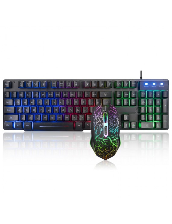 Keyboards - MK100 Keyboard Wired USB Waterproof Backlight Keyboard Game Office Mechanical Keyboard Mouse Set