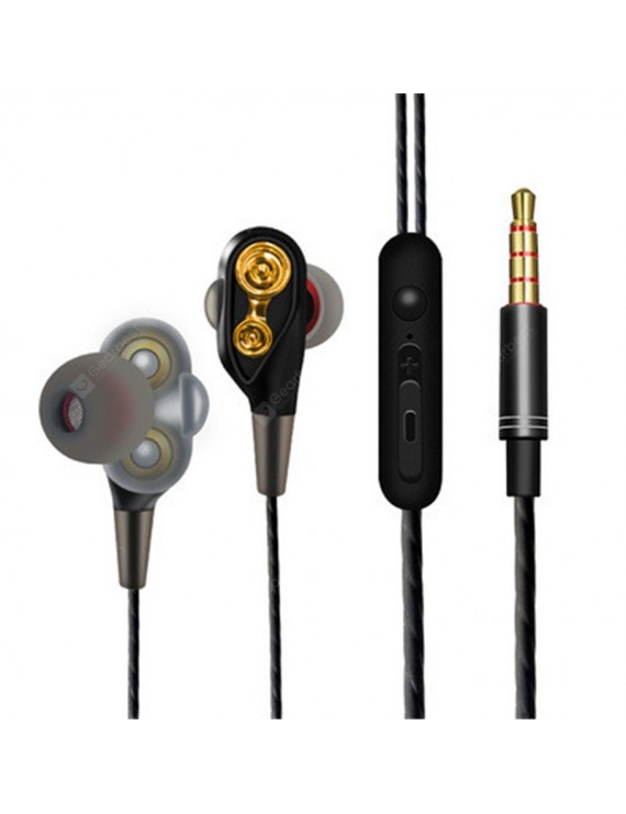 Earbud Headphones - In-Ear Double-Acting Ring Running Game Music Headphone