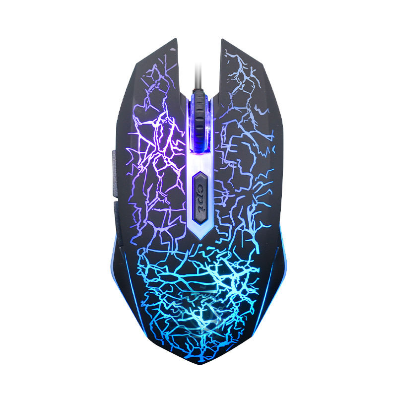 Glowing Keyboard Mouse Headset Mouse Pad for Game Office - Black