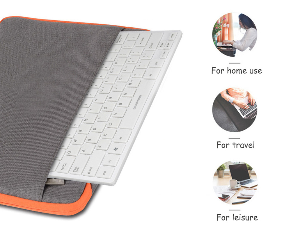D510 10-inch Wired USB Ultra-thin Mute Mini Laptop Keyboard for Office Business - White