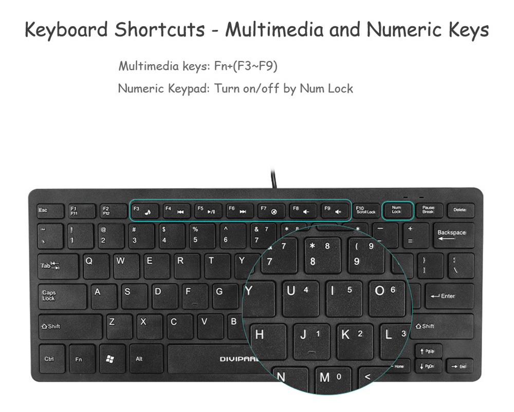 D510 10-inch Wired USB Ultra-thin Mute Mini Laptop Keyboard for Office Business - White