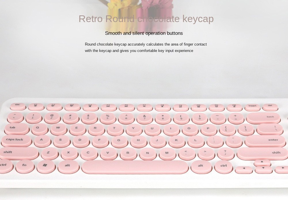KM520 Slim Mute 2.4G Wireless Keyboard And Mouse Set Punk Style 96 Keys Keyboards for Desktop Laptop - Day Sky Blue