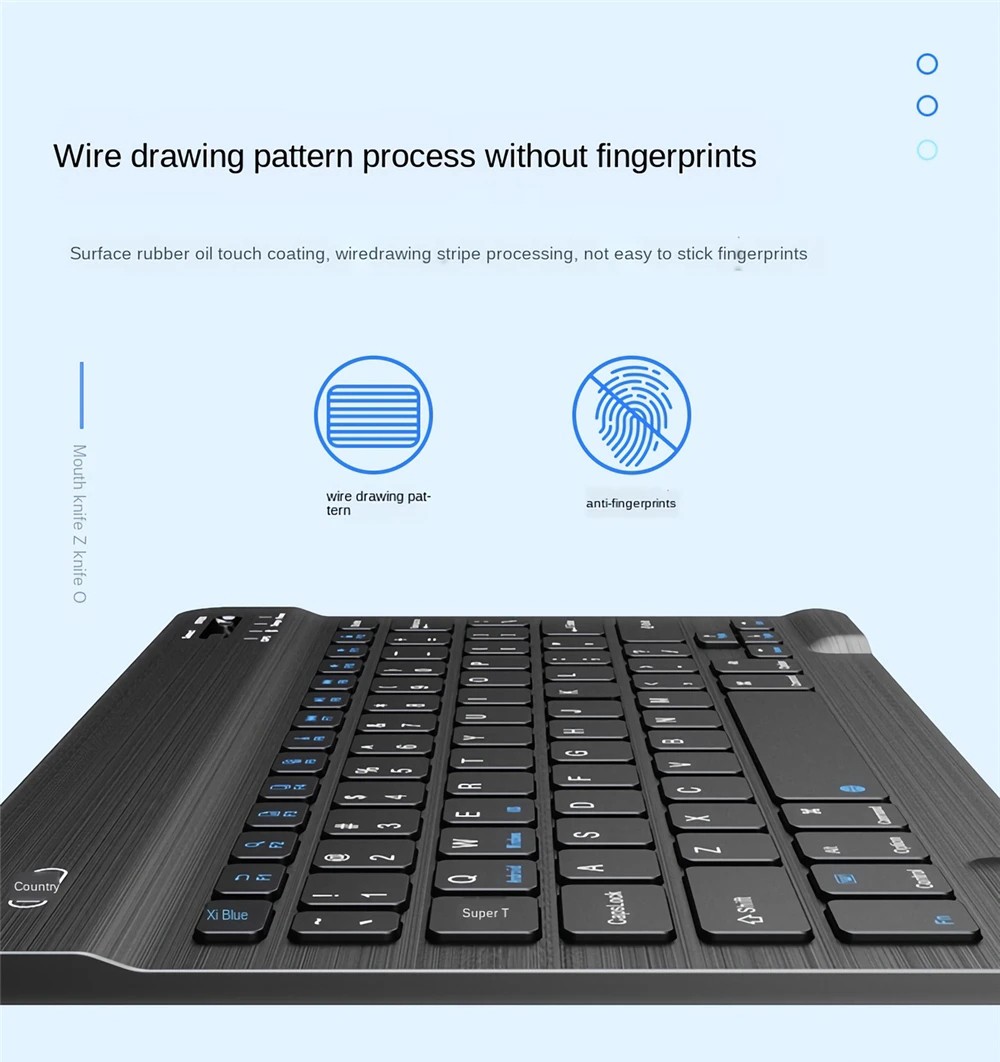 Inphic V750B Wireless Bluetooth Keyboard Chargeable Ultra-thin Waterproof Notebook Mobile Phone Universal Mini Rechargeable Keyboard for iPad Mobile Phone Tablet Android iOS Windows - Black